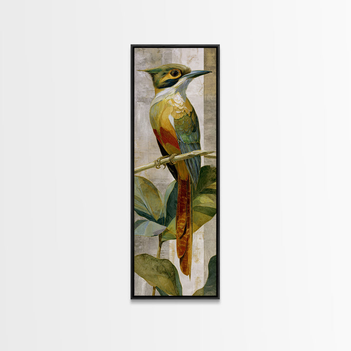 Colorful Jungle Bird Pattern Canvas Print, Tropical Art, Print, Living Room Decor, Fine Art, Tropic, Coastal Wall Art, TRO-1x3-32