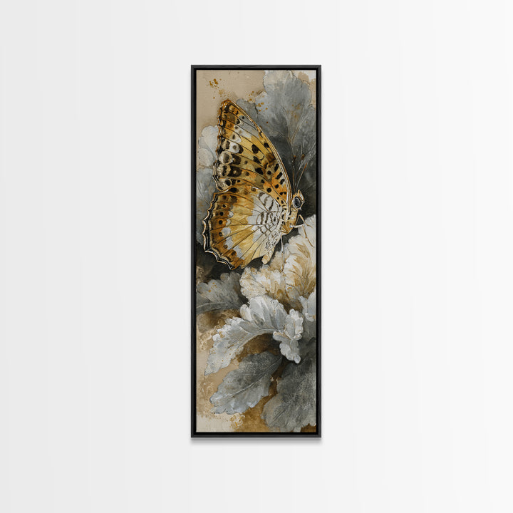 Tropical Butterfly and Flower Study Canvas Print, Tropical Art, Digital Print, Living Room Decor, Tropic, Downloadable Prints, TRO-1x3-35