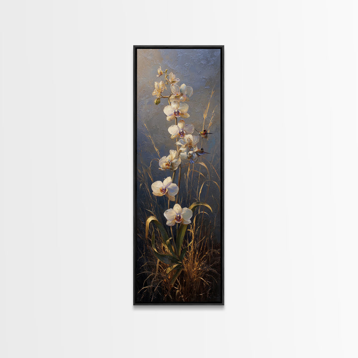 Orchid and Hummingbird Composition Framed Canvas Print, Tropical Art, Modern Decor, Living Room Decor, Fine Art, Tropic, TRO-1x3-46