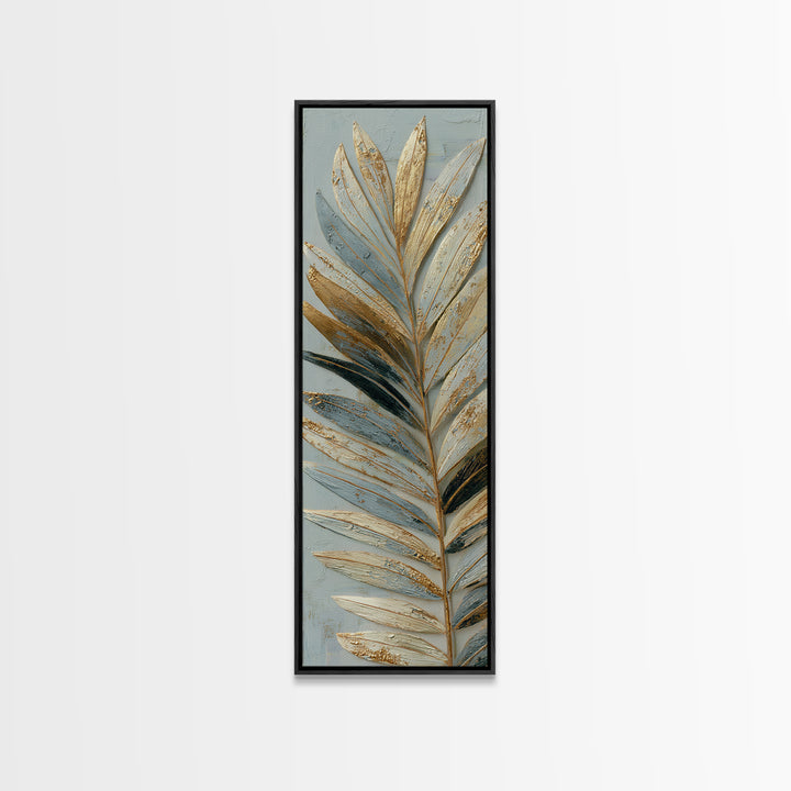 Rain Soaked Palm Leaf Closeup Canvas Print, Tropical Art, Coastal Decor, Living Room Decor, Fine Art, Tropic, Modern Decor, TRO-1x3-81