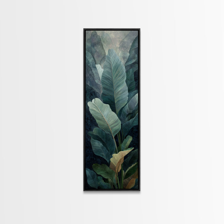 Banana Leaves Layered Canvas Print, Tropical Art, Art Print, Living Room Decor, Tropic, Abstract Painting, Watercolor Art, TRO-1x3-93