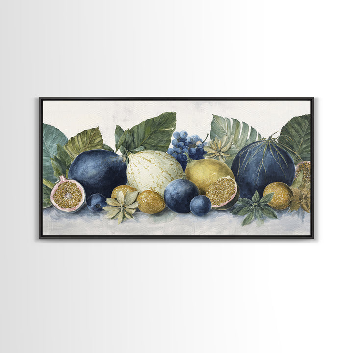 Tropical Fruit Market Arrangement Framed Canvas Print, Tropical Art, Coastal Decor, Living Room Decor, Fine Art, Tropic, TRO-2x1-11