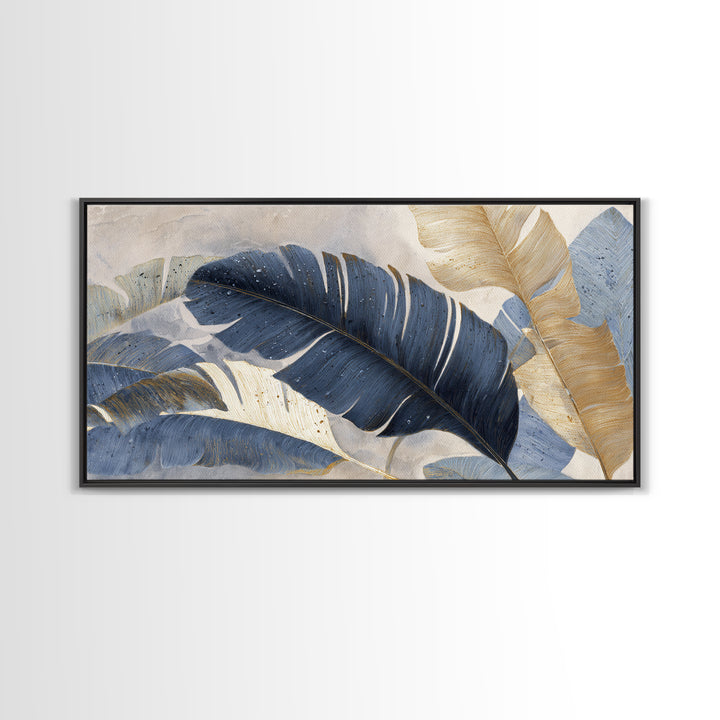 Rain Soaked Palm Leaf Closeup Canvas Print, Tropical Art, Art Print, Living Room Decor, Fine Art, Tropic, Abstract Painting, TRO-2x1-17