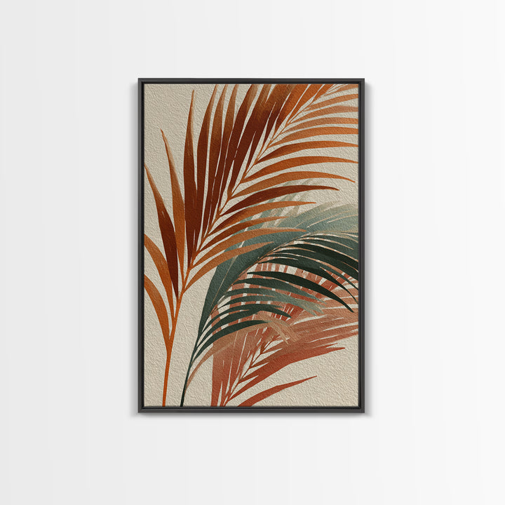 Rain Soaked Palm Leaf Closeup Canvas Print, Tropical Art, Printable Wall Art, Living Room Decor, Watercolor Art, Tropic, TRO-2x3-29