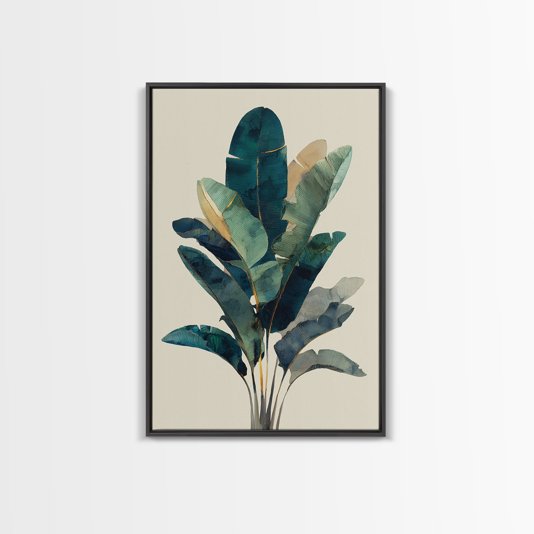 Banana Leaves Layered Canvas Print, Tropical Art, Coastal Wall Art, Living Room Decor, Fine Art, Tropic, Beach Prints, TRO-2x3-65