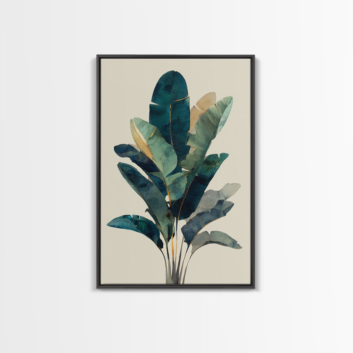 Banana Leaves Layered Canvas Print, Tropical Art, Coastal Wall Art, Living Room Decor, Fine Art, Tropic, Beach Prints, TRO-2x3-65