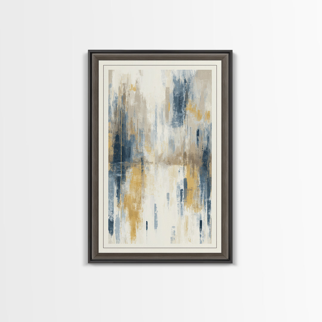 Jungle Waterfall with Misty Light Framed Canvas Print, Tropical Art, Abstract Painting, Living Room Decor, Fine Art, Tropic, TRO-2x3-69