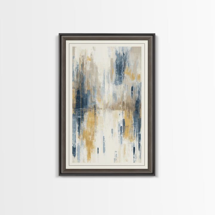 Jungle Waterfall with Misty Light Framed Canvas Print, Tropical Art, Abstract Painting, Living Room Decor, Fine Art, Tropic, TRO-2x3-69