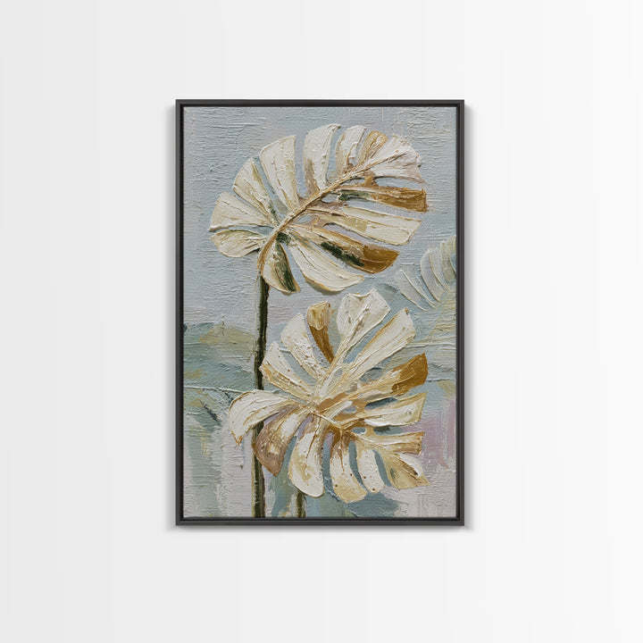 Lush Monstera Leaves Canvas Print, Tropical Art, Beach Decor, Living Room Decor, Oil Painting, Tropic, Fine Art Print, TRO-2x3-81