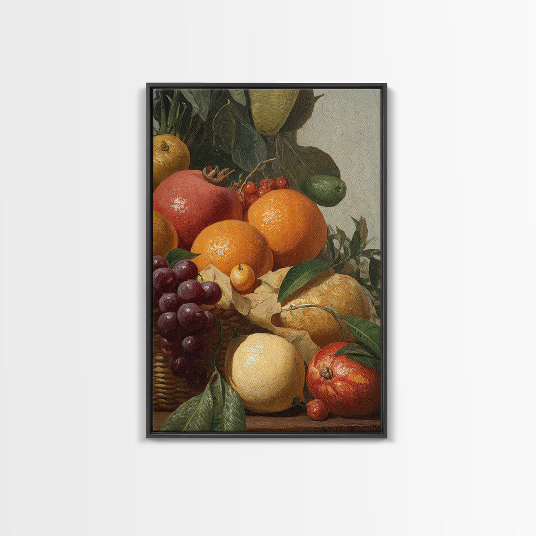 Tropical Fruit Market Arrangement Canvas Print, Tropical Art, Botanical Art, Living Room Decor, Oil Painting, Tropic, TRO-2x3-95