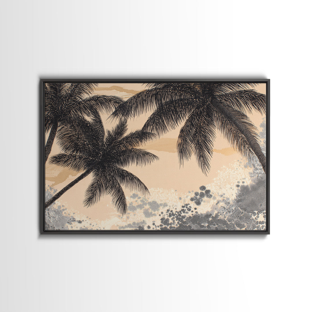 Palm Tree Silhouettes Canvas Print, Tropical Art, Room Decor, Living Room Decor, Fine Art, Tropic, Printable, TRO-3x2-56