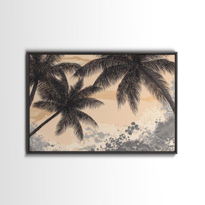 Palm Tree Silhouettes Canvas Print, Tropical Art, Room Decor, Living Room Decor, Fine Art, Tropic, Printable, TRO-3x2-56