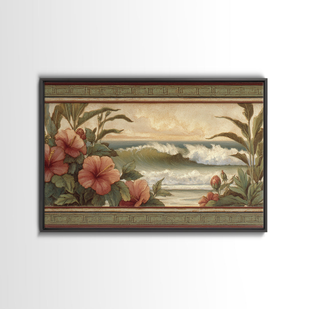 Sunset Surf Scene Canvas Print, Tropical Art, Gallery Wall Art, Living Room Decor, Fine Art, Tropic, Textured Painting, TRO-3x2-98