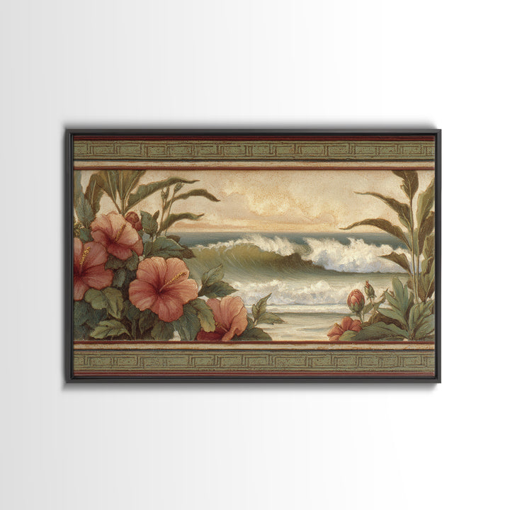 Sunset Surf Scene Canvas Print, Tropical Art, Gallery Wall Art, Living Room Decor, Fine Art, Tropic, Textured Painting, TRO-3x2-98