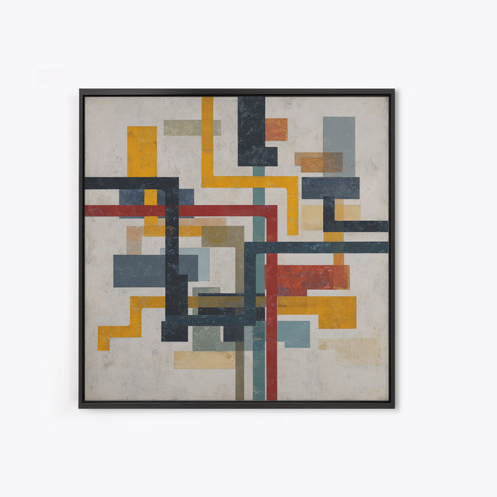 Abstract Subway Map Lines Without Labels Canvas Print, Urban Art, Home Decor, Living Room Decor, Abstract Art, Urban, URB-1x1-4