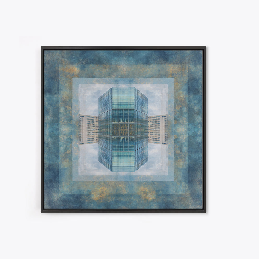 Modern Skyscraper Glass Reflections Canvas Print, Urban Art, Modern Decor, Living Room Decor, Fine Art, Urban, Home Decor, URB-1x1-86