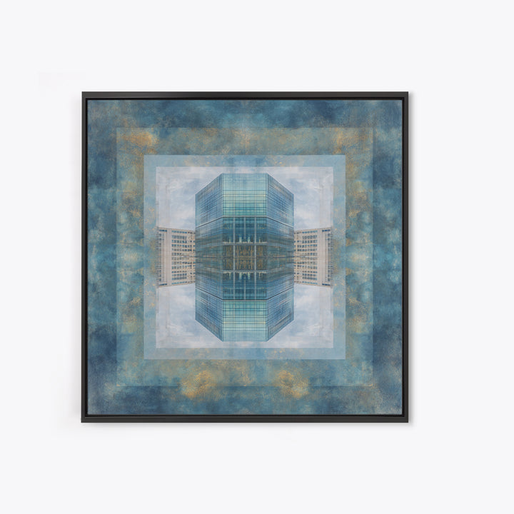 Modern Skyscraper Glass Reflections Canvas Print, Urban Art, Modern Decor, Living Room Decor, Fine Art, Urban, Home Decor, URB-1x1-86