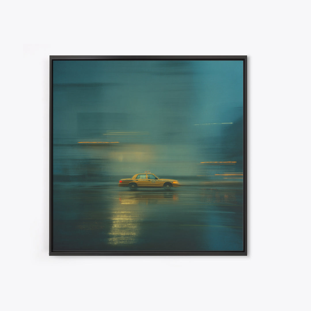 Taxi Cab Motion Blur Canvas Print, Urban Art, Wall Art, Living Room Decor, Fine Art, Urban, Digital Print, Printable Art, URB-1x1-99