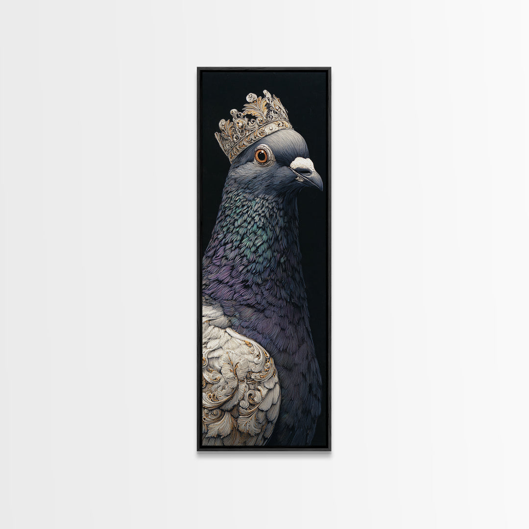Urban Pigeon Portrait Canvas Print, Urban Art, Textured Wall Art, Living Room Decor, Oil Painting, Urban, Digital Download Art, URB-1x3-68