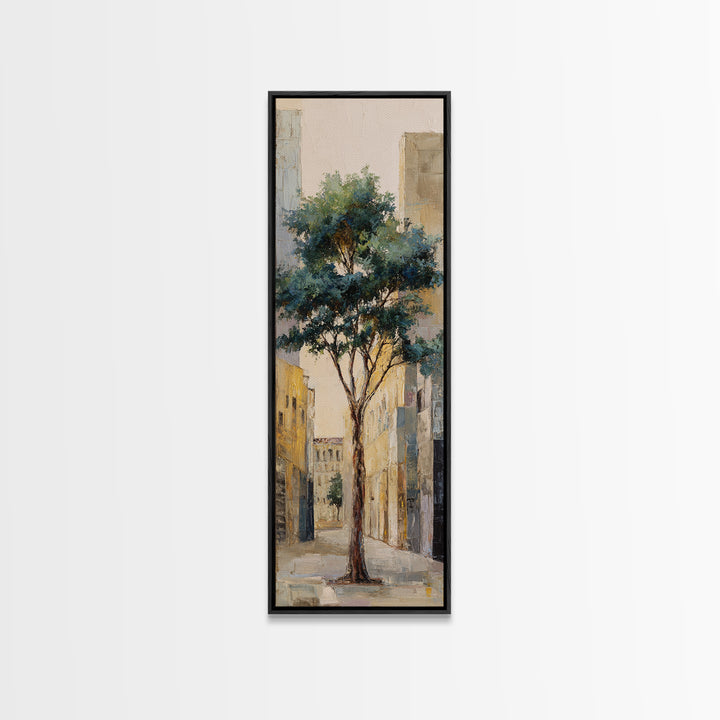 City Park Tree Framed by Buildings Canvas Print, Urban Art, Gay Art, Living Room Decor, Fine Art, Urban, Minimalist Decor, URB-1x3-78
