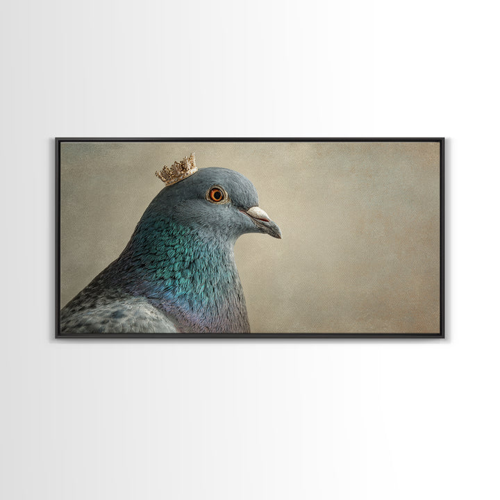 Urban Pigeon Portrait Framed Canvas Print, Urban Art, Minimalist Decor, Living Room Decor, Fine Art, Urban, Textured Wall Art, URB-2x1-28