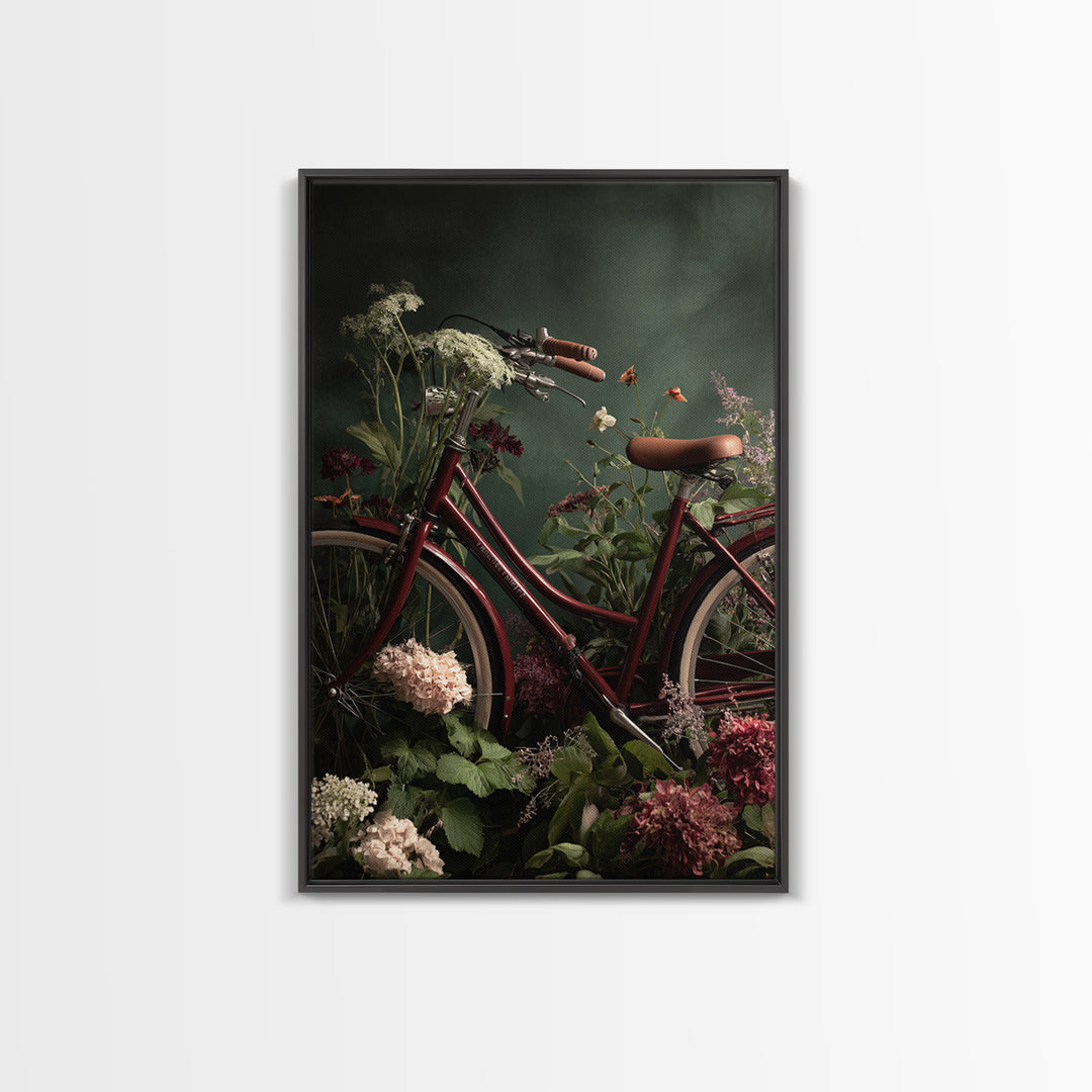 Bicycle Locked to Post Canvas Print, Urban Art, Art Print, Living Room Decor, Fine Art, Urban, Oil Painting, Art Deco, URB-2x3-23