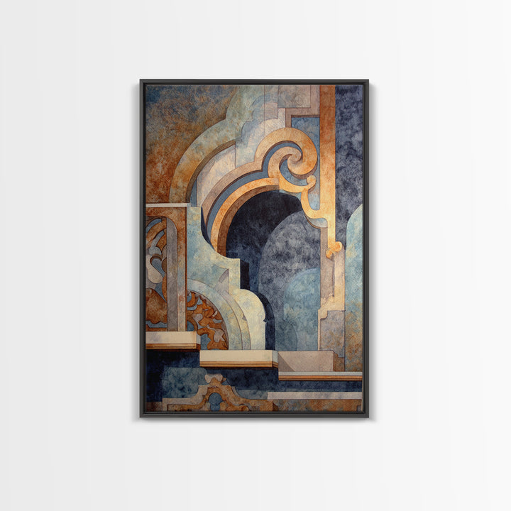 Old Theater Marquee Shapes Without Text Canvas Print, Urban Art, Living Room Decor, Abstract Art, Urban, Printable Art, URB-2x3-5
