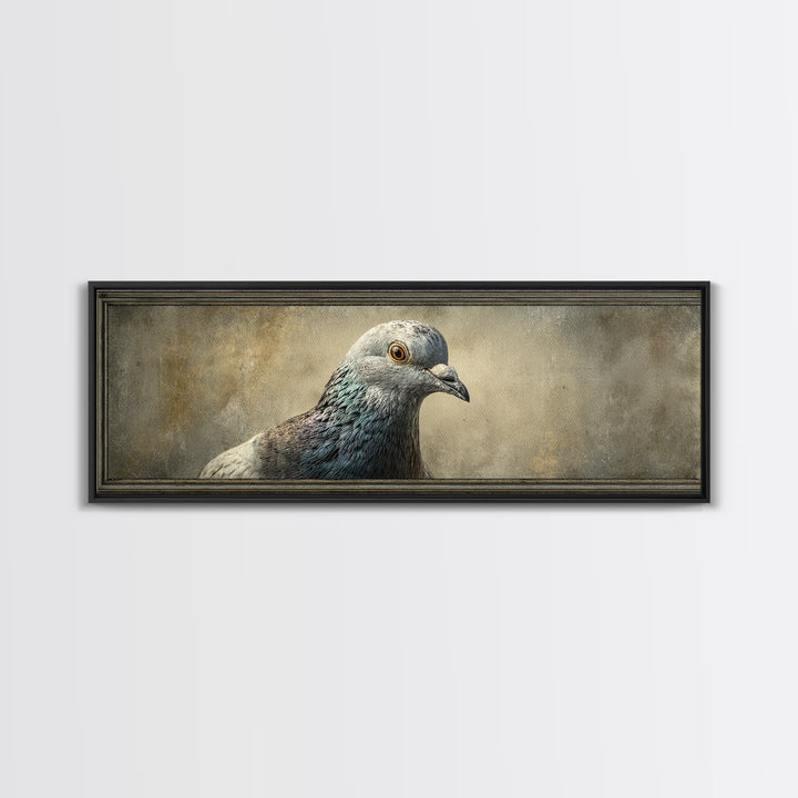 Urban Pigeon Portrait Framed Canvas Print, Urban Art, Wall Art, Living Room Decor, Fine Art, Urban, Printable Art, URB-3x1-72