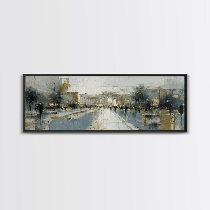 Open Manhole Steam Framed Canvas Print, Urban Art, Canvas Wall Art, Living Room Decor, Fine Art, Urban, Colorful Wall Art, URB-3x1-9