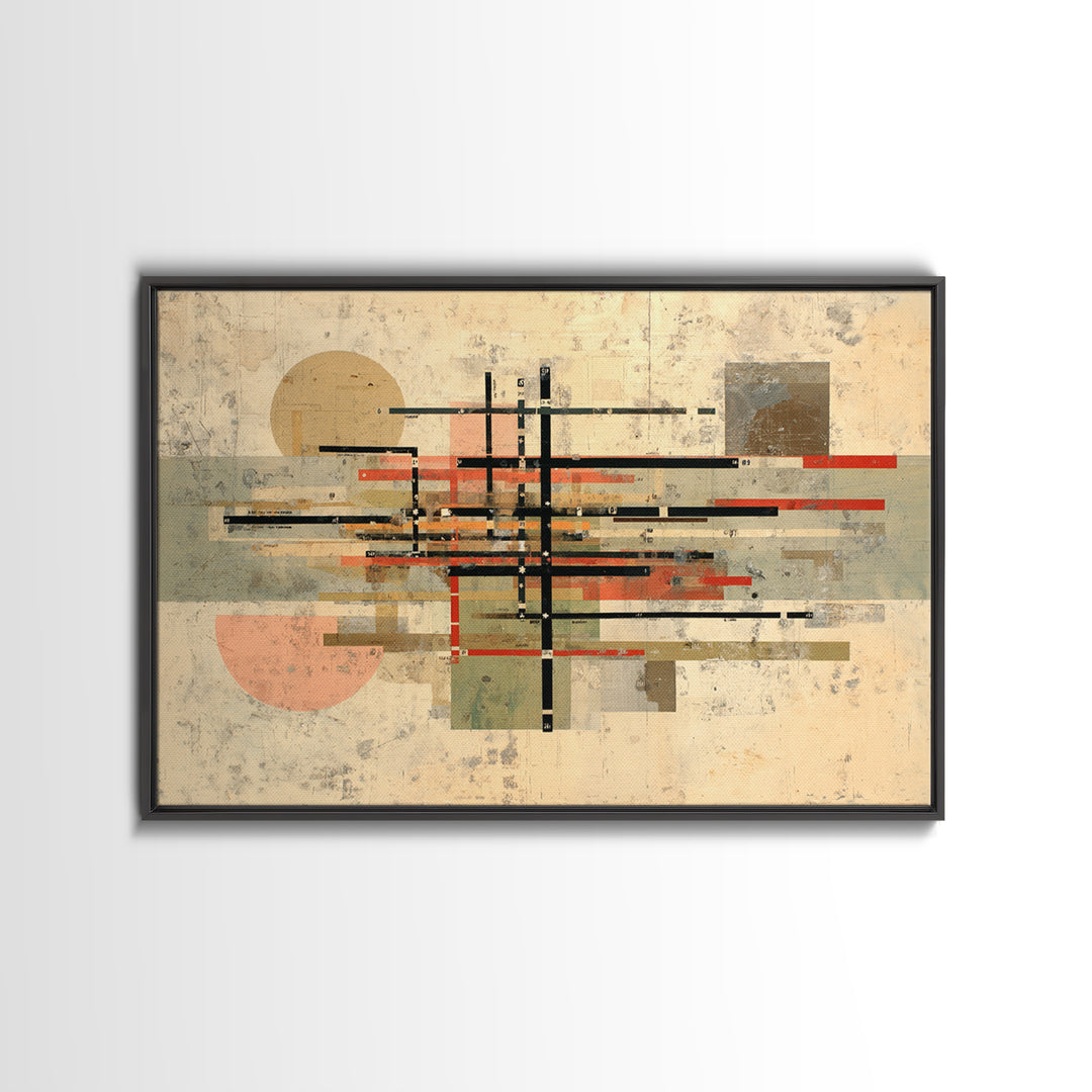 Abstract Subway Map Lines Without Labels Canvas Print, Urban Art, Queer Art, Living Room Decor, Abstract Art, Urban, URB-3x2-56