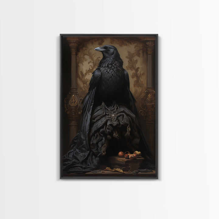 Raven Duchess, Victorian Animal Portrait, Halloween Art, Gothic Whimsy Decor, Anthropomorphic Costume Art