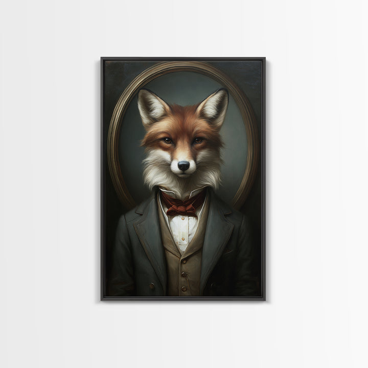 Fox Barrister, Victorian Animal Portrait, Halloween Art, Gothic Whimsy Decor, Anthropomorphic Costume Art