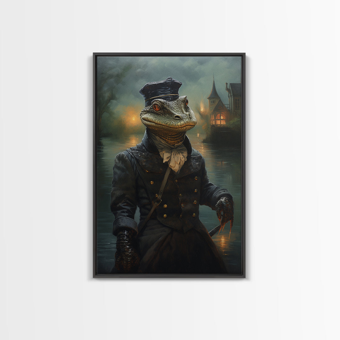Otter Sailor, Victorian Animal Portrait, Halloween Art, Gothic Whimsy Decor, Anthropomorphic Costume Art