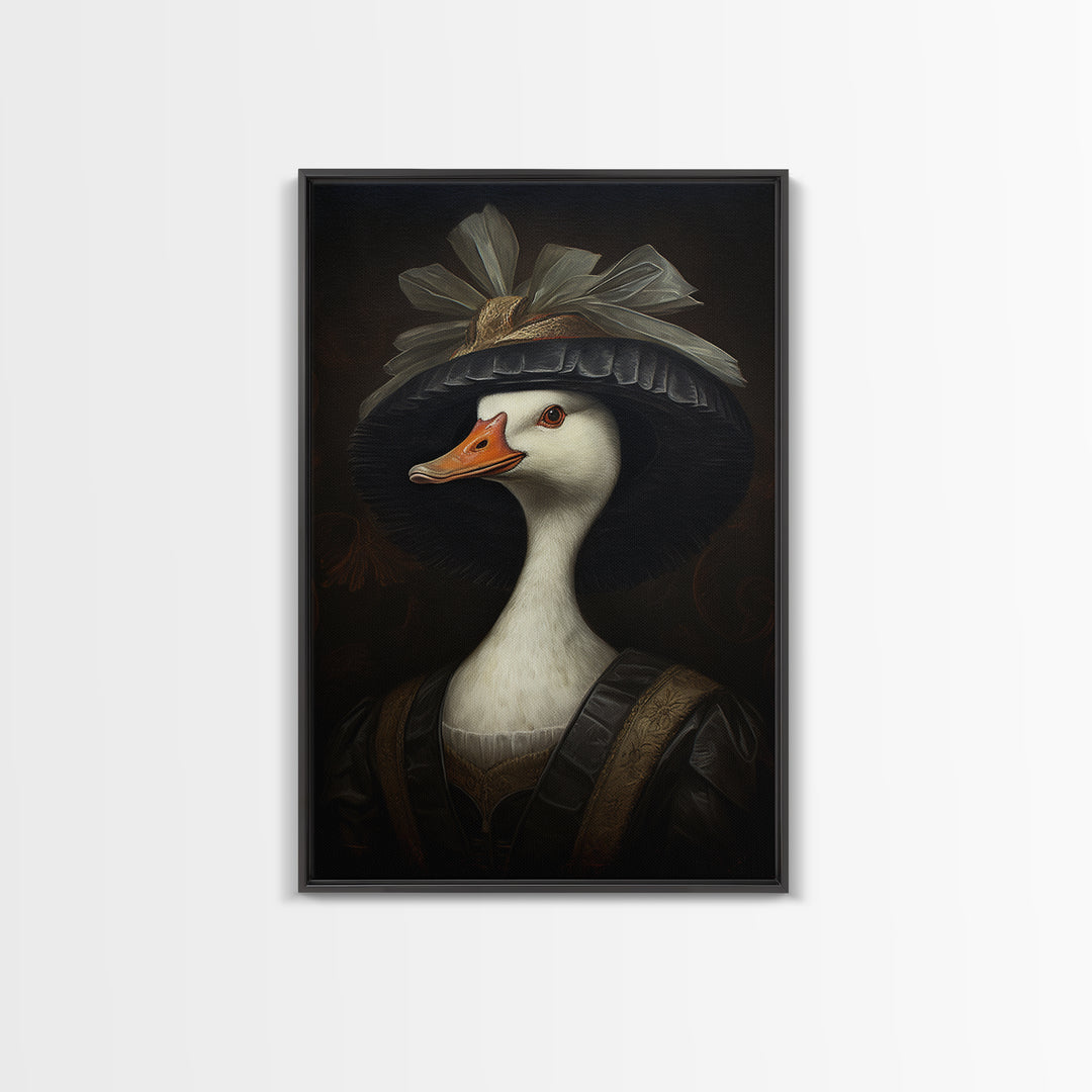 Goose Matron, Victorian Animal Portrait, Halloween Art, Gothic Whimsy Decor, Anthropomorphic Costume Art