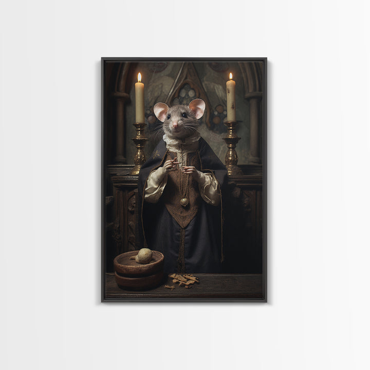Rat Choirboy, Victorian Animal Portrait, Halloween Art, Gothic Whimsy Decor, Anthropomorphic Costume Art