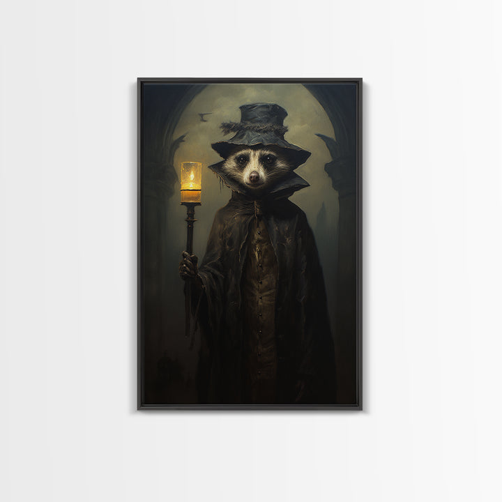 Possum Night Watchman, Victorian Animal Portrait, Halloween Art, Gothic Whimsy Decor, Anthropomorphic Costume Art