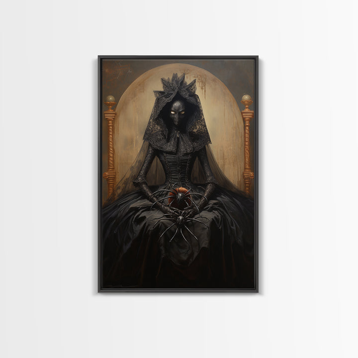 Spider Countess, Victorian Animal Portrait, Halloween Art, Gothic Whimsy Decor, Anthropomorphic Costume Art