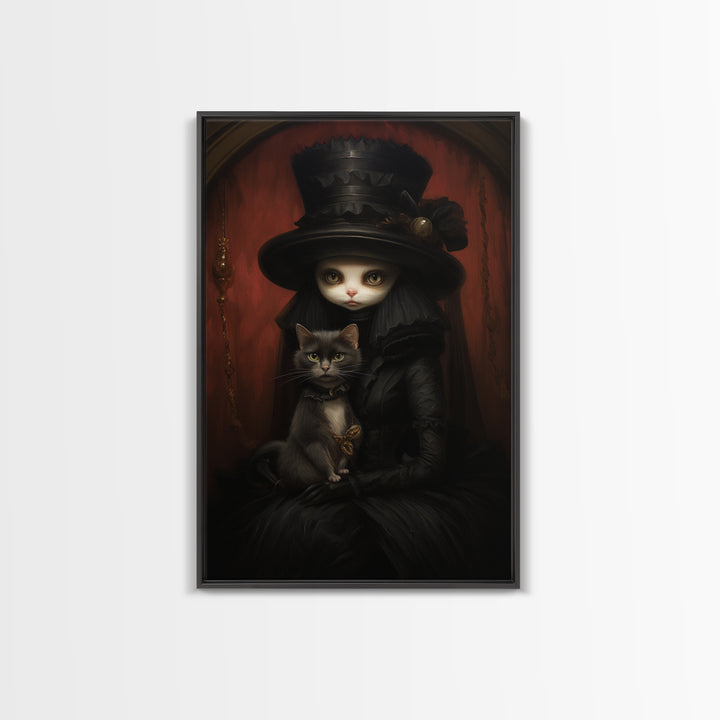 Mink Heiress, Victorian Animal Portrait, Halloween Art, Gothic Whimsy Decor, Anthropomorphic Costume Art