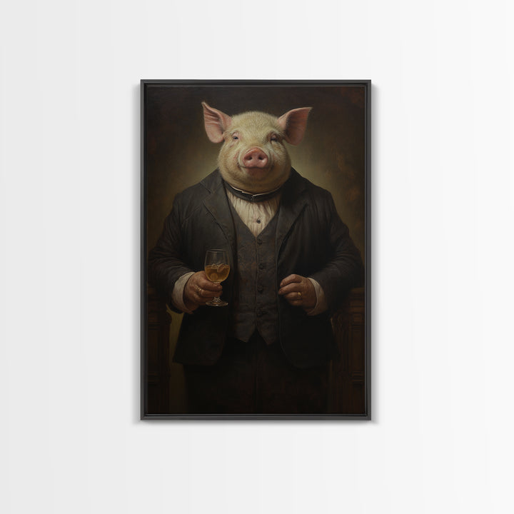 Boar Innkeeper, Victorian Animal Portrait, Halloween Art, Gothic Whimsy Decor, Anthropomorphic Costume Art