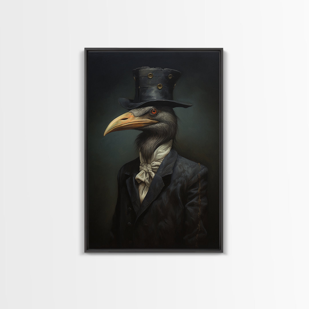 Gull Merchant, Victorian Animal Portrait, Halloween Art, Gothic Whimsy Decor, Anthropomorphic Costume Art
