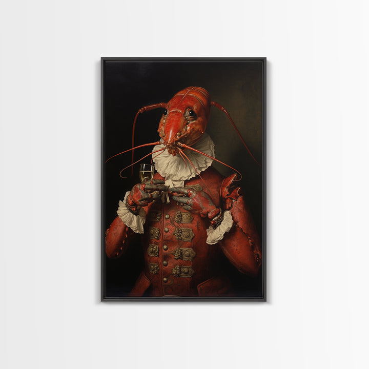 Lobster Earl, Victorian Animal Portrait, Halloween Art, Gothic Whimsy Decor, Anthropomorphic Costume Art
