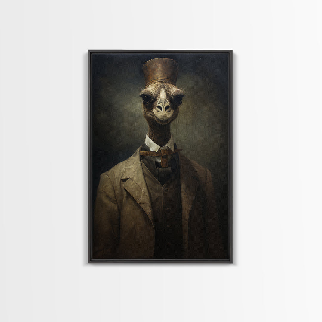 Camel Diplomat, Victorian Animal Portrait, Halloween Art, Gothic Whimsy Decor, Anthropomorphic Costume Art