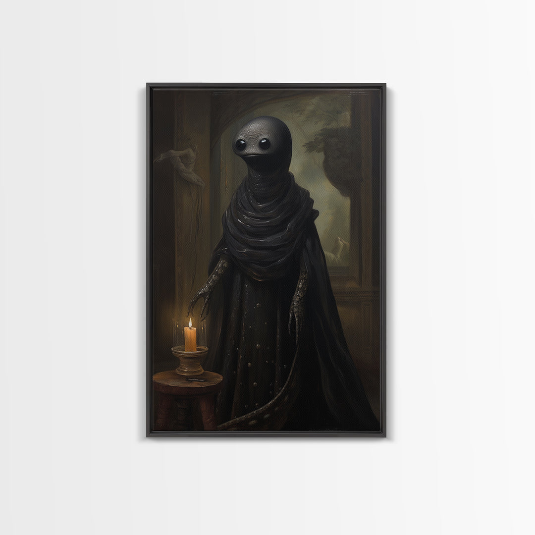 Eel Medium, Victorian Animal Portrait, Halloween Art, Gothic Whimsy Decor, Anthropomorphic Costume Art