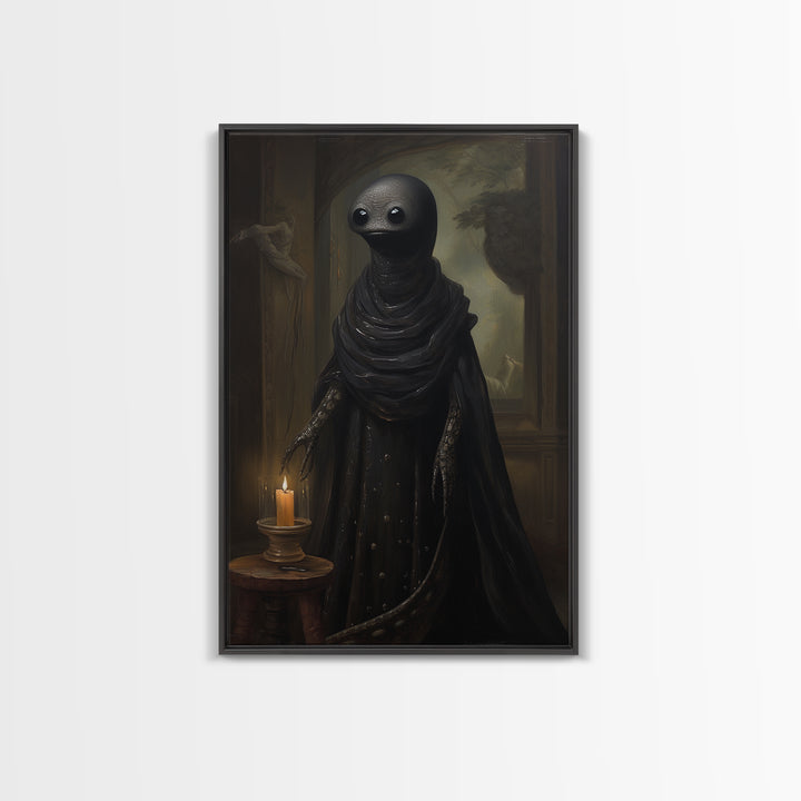 Eel Medium, Victorian Animal Portrait, Halloween Art, Gothic Whimsy Decor, Anthropomorphic Costume Art