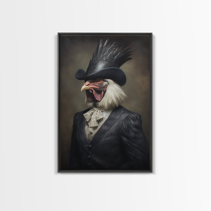 Rooster Magistrate, Victorian Animal Portrait, Halloween Art, Gothic Whimsy Decor, Anthropomorphic Costume Art