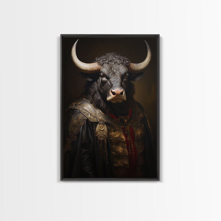 Buffalo Mayor, Victorian Animal Portrait, Halloween Art, Gothic Whimsy Decor, Anthropomorphic Costume Art
