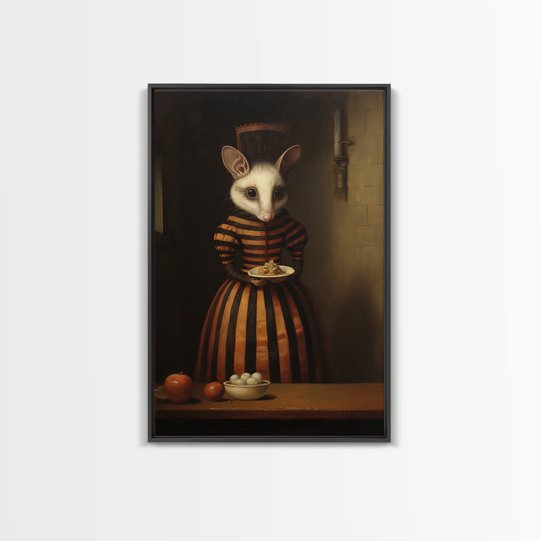 Shrew Maid, Victorian Animal Portrait, Halloween Art, Gothic Whimsy Decor, Anthropomorphic Costume Art