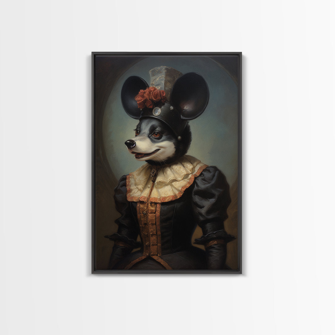Orca Baroness, Victorian Animal Portrait, Halloween Art, Gothic Whimsy Decor, Anthropomorphic Costume Art