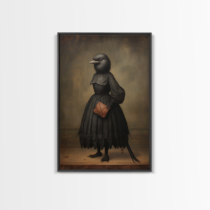 Wren Music Teacher, Victorian Animal Portrait, Halloween Art, Gothic Whimsy Decor, Anthropomorphic Costume Art