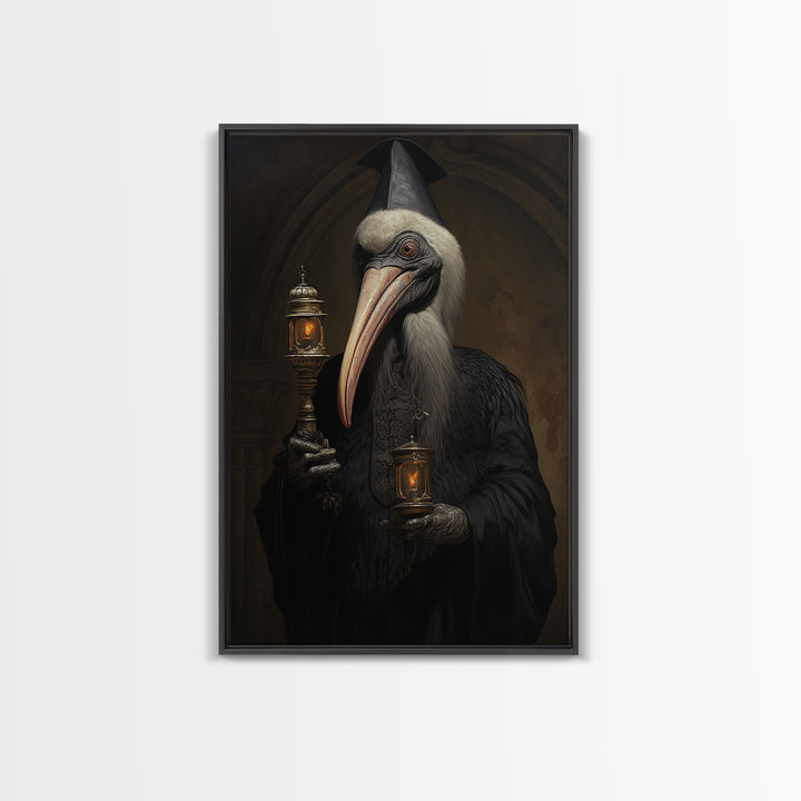Pelican Bishop, Victorian Animal Portrait, Halloween Art, Gothic Whimsy Decor, Anthropomorphic Costume Art
